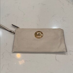 Michael Kors Cream Wristlet Clutch